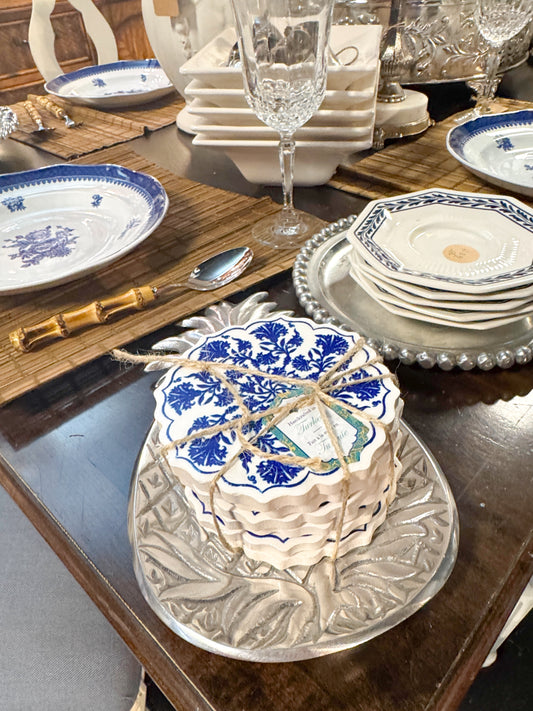 Blue and White Set of 6 Coasters