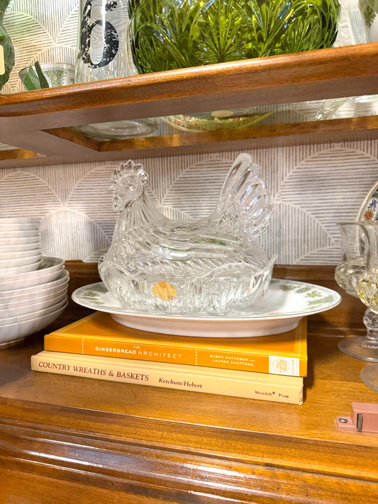 Bohemia Cystal Glass Hen On A Nest