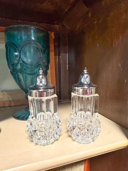Clear Crystal Salt and Pepper Shakers Set