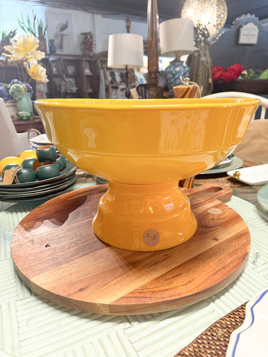 Pottery Barn Amber Yellow Fruit Bowl