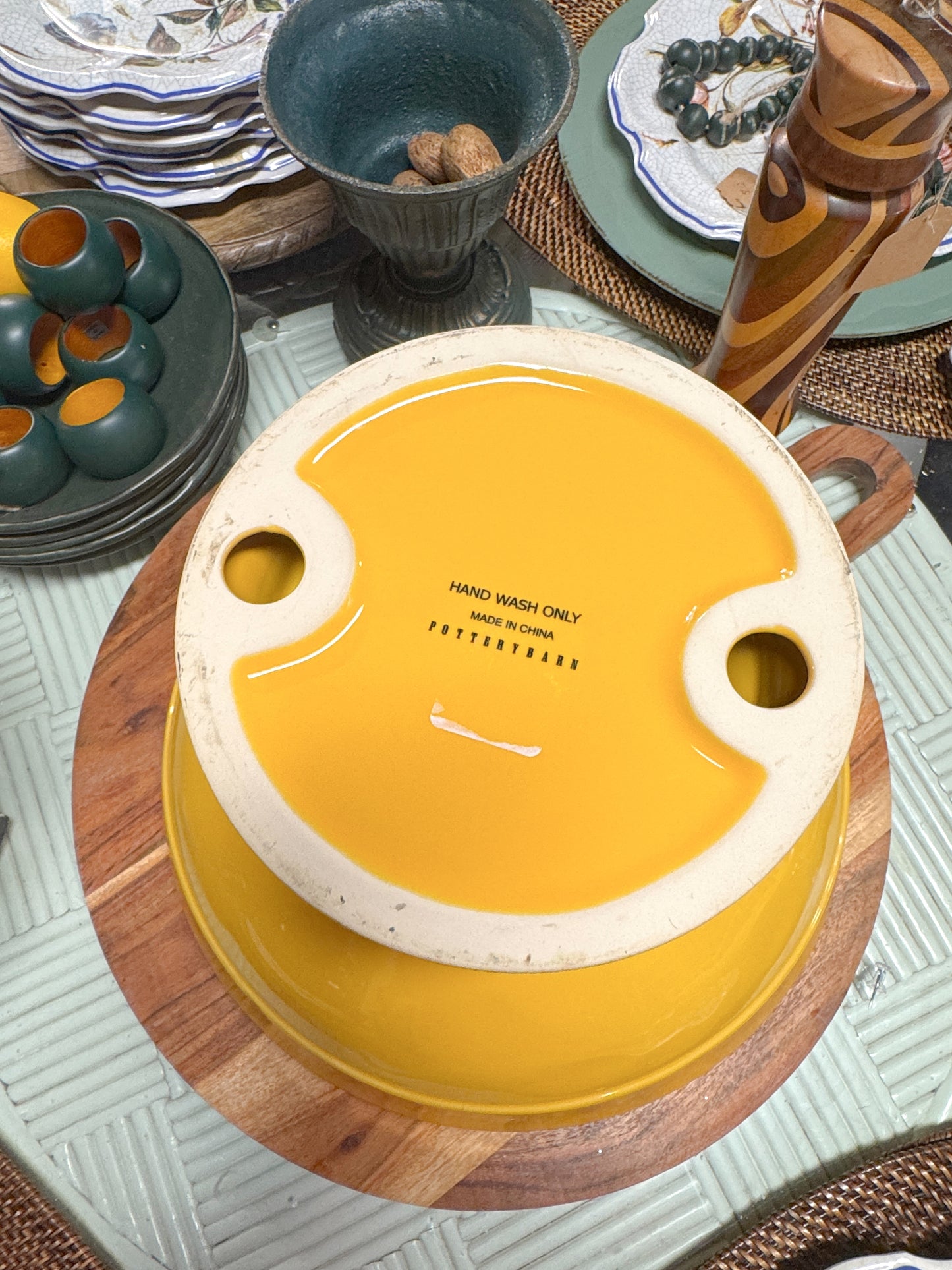 Pottery Barn Amber Yellow Fruit Bowl
