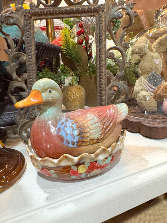 Ceramic Hand painted Duck On A Nest